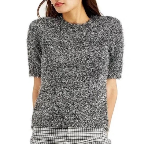 INC International Concepts Eyelash Short Sleeve Top - Picture 1 of 7